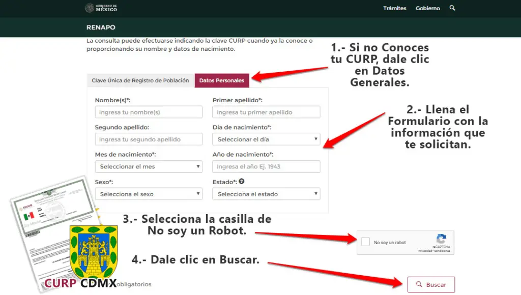 CURP CDMX. Donde Tramitar, Corregir E Imprimir Tu CURP